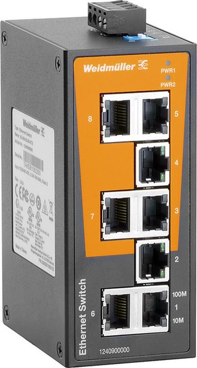 Actual product image Weidmüller Network Switch Unmanaged, Fast Ethernet (8 ports)