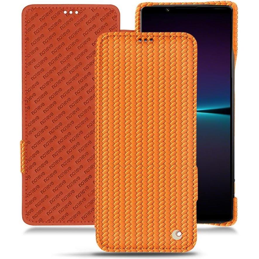 Noreve Lederschutzhülle horizontal (Sony Xperia 1 IV), Smartphone Hülle, Orange