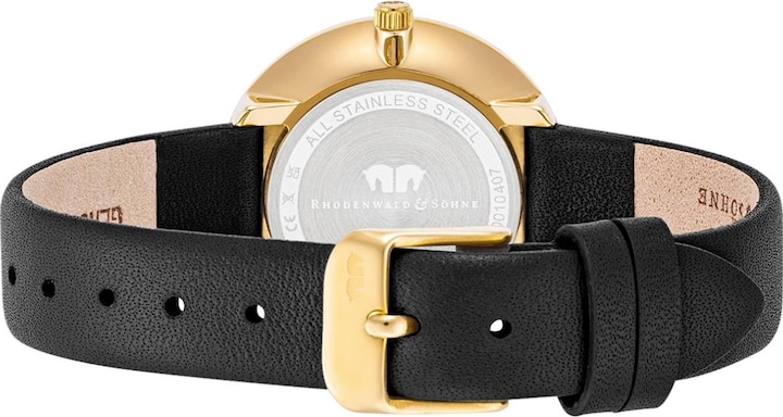Produktbild Damen Quarzuhr Pearl Echtleder Schwarz - 33876 (Analoguhr, 32 mm)