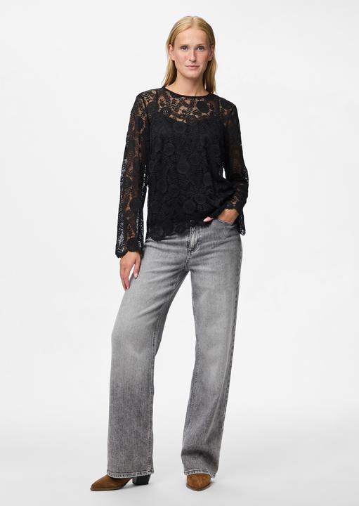 Produktbild Pieces Pcolline Ls Lace O-Neck Top Wvn Noos (S)