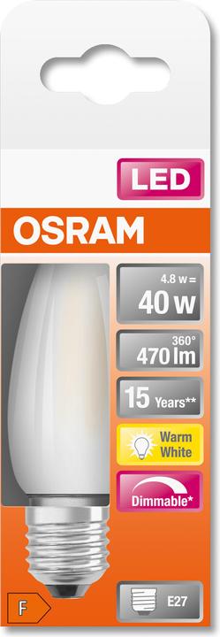 Produktbild Osram Led Retrofit Classic B (E27, 4.80 W, 470 lm, 1 x, F)