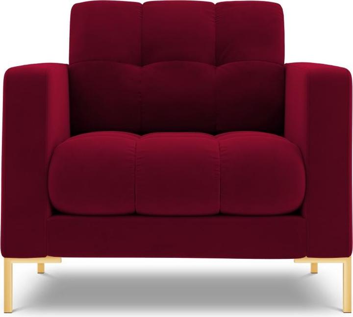 Cosmopolitan Design Fauteuil en velours, "Bali", 1 Place, Rouge, 87x96x75 Fabriqué en Europe