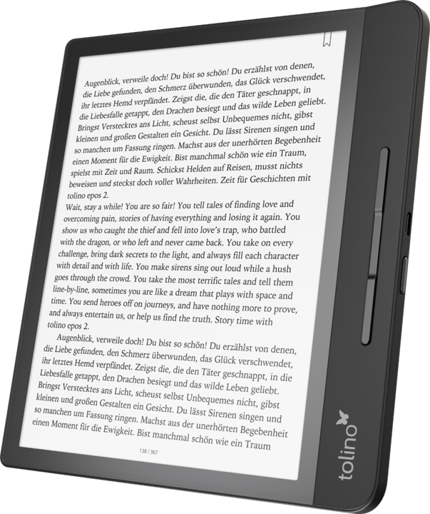 Actual product image tolino epos 2 (8", 8 GB, Black)