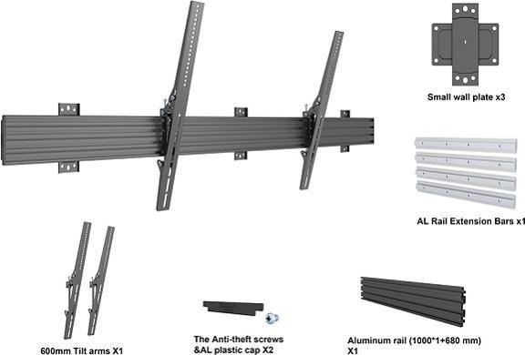 Image du produit Multibrackets Support mural 40" - 100", VESA 100 - 1600x600 (Modules tournants / enclins)