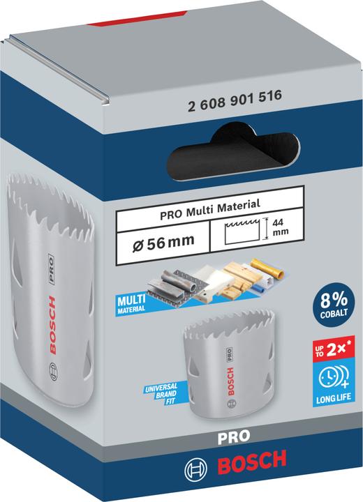 Produktbild Bosch Professional Zubehör PRO Multi Material Lochsäge, 56 mm, mit Gewinde (56 Millimeter)