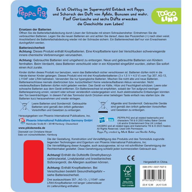 Produktbild Peppa Pig - Peppa liebt Obst! - Duft-Soundbuch - Pappbilderbuch mit 5 Geräuschen und 6 Düften - (Deutsch)