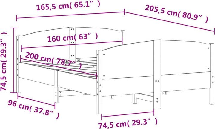 Image du produit vidaXL Bettrahmen (160 x 200 cm)