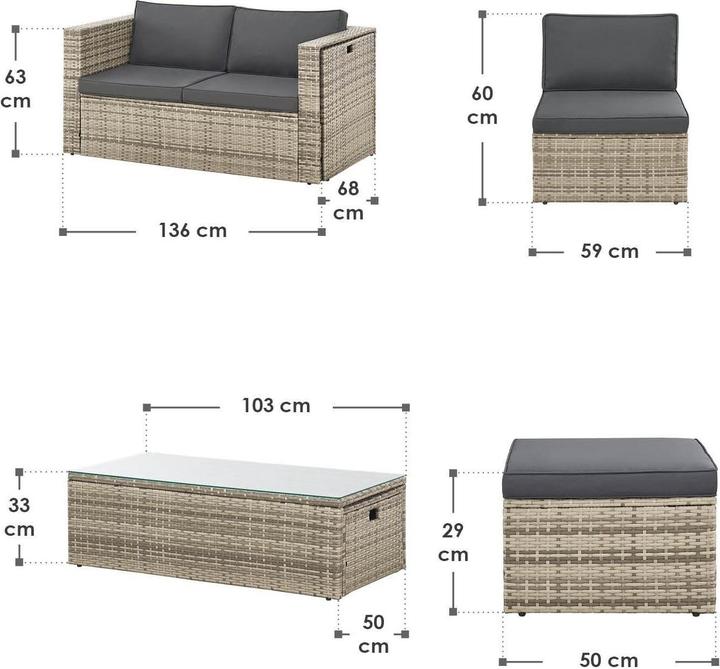 Immagine prodotto Juskys Polyrattan Lounge Salou