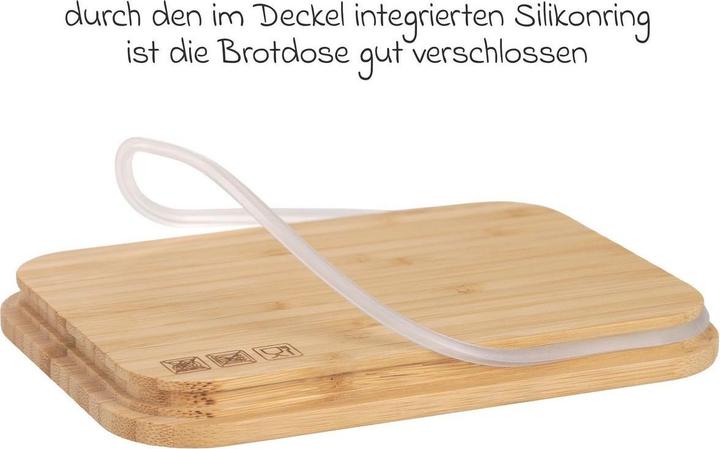 Actual product image Lässig Lunch Box Stainless Steel Bamboo Nature
