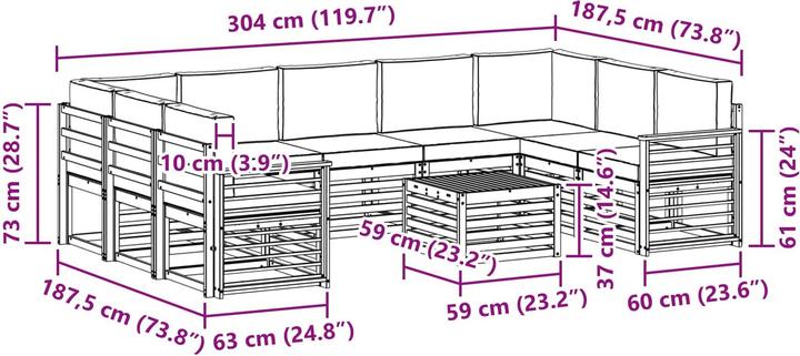 Produktbild vidaXL Outdoor-Sofa