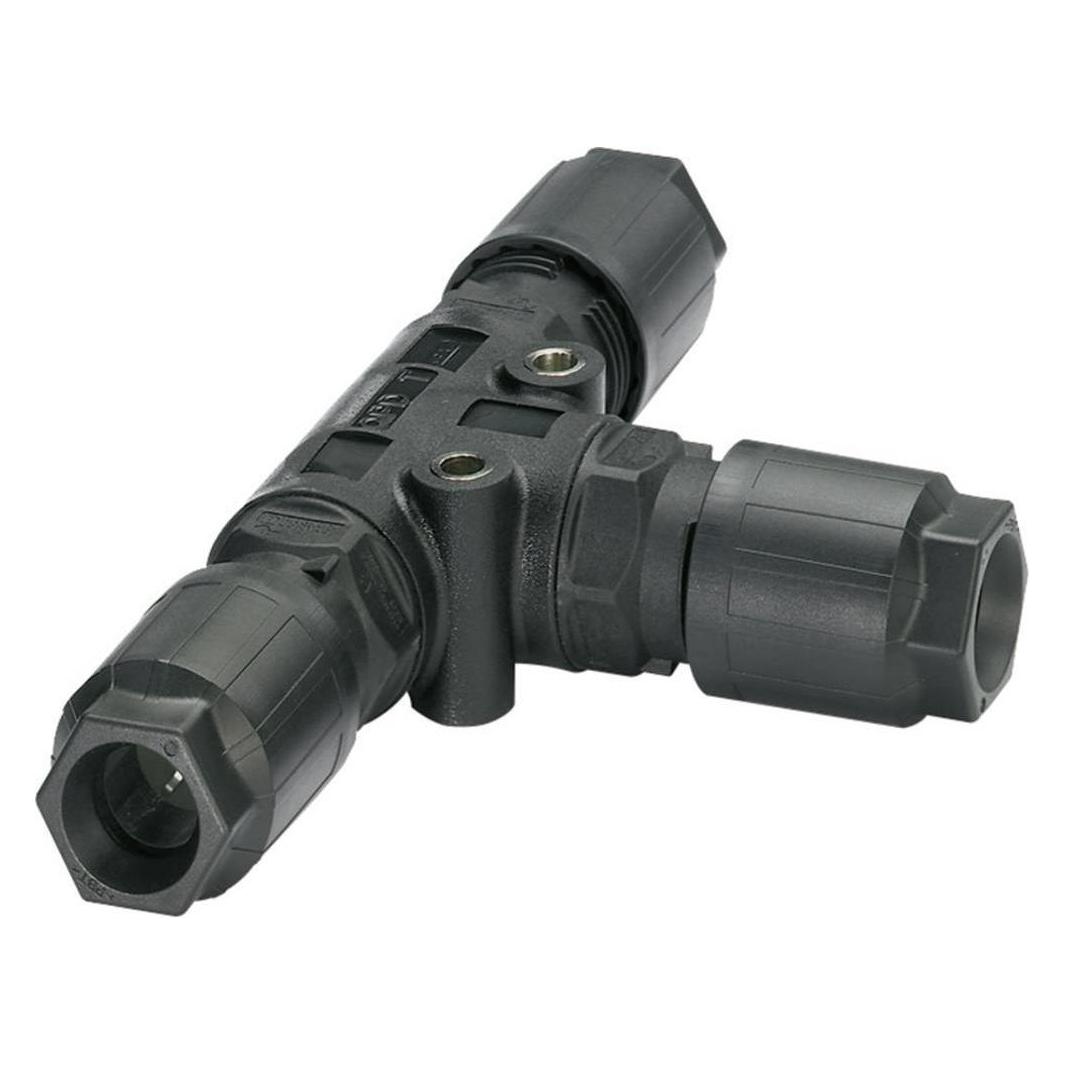 Phoenix Contact T-Verteiler QUICKON Mit 3 QUIC, Elektronikkabel + Stecker, Schwarz