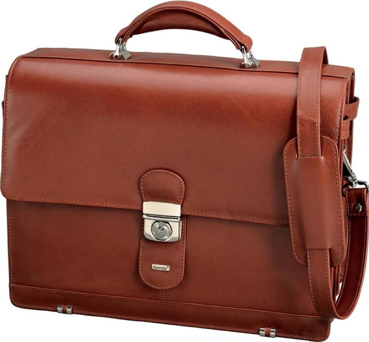 Immagine prodotto Alassio 47124 - Cartella MOCCA, vera pelle, circa 38 x 30 x 16 cm, cognac (15")