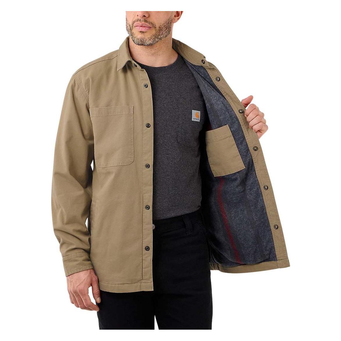 Carhartt, Mannen, Shirt, Koszula Ocieplana Rugged Flex Khaki, Bruin, (S)