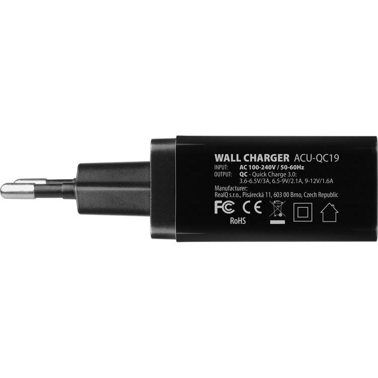 Thumbnail - Axagon Wall Charger 1x QC3/AFC/FCP/SMART. 19W (19 W), USB Ladegerät, Schwarz