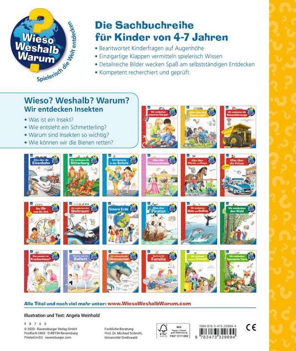 Produktbild Ravensburger Wir entdecken Insekten (Deutsch, Angela Weinhold, 2020)