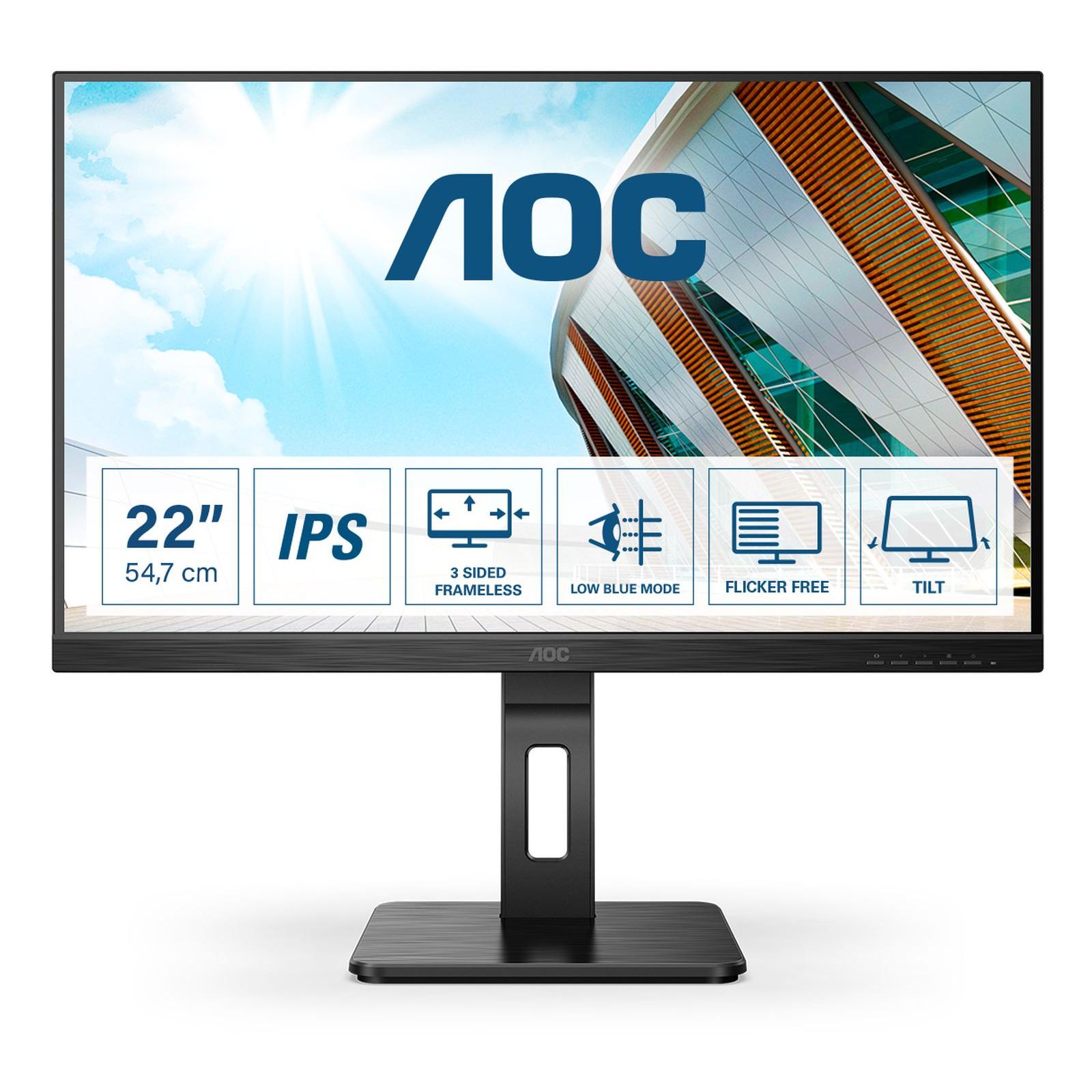 AOC 22P2Q (1920 x 1080 Pixel, 21.50"), Monitor, Schwarz