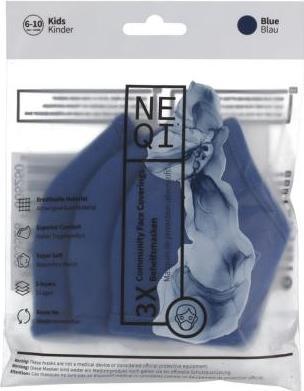Immagine prodotto Neqi Comunità coperture per il viso bambini blu (3 x)