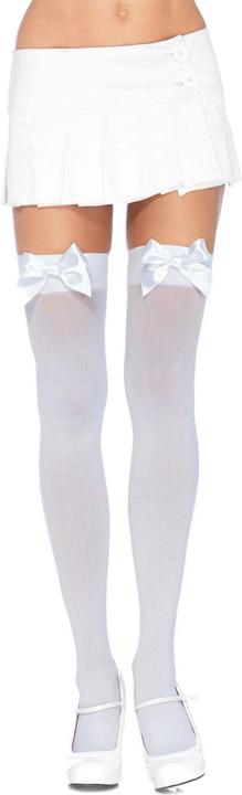 Actual product image Leg Avenue Hold-up stockings with bow white (XL)