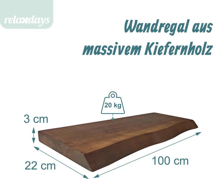 Produktbild Relaxdays Wandregal (100 x 22 x 3 cm)