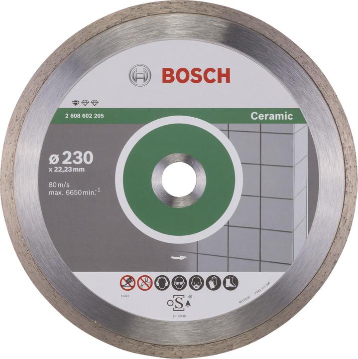 Produktbild Bosch Professional Zubehör Diamanttrennscheibe Standard for Ceramic, 230 x 22,23 x 1,6 x 7 mm, 1er-Pack