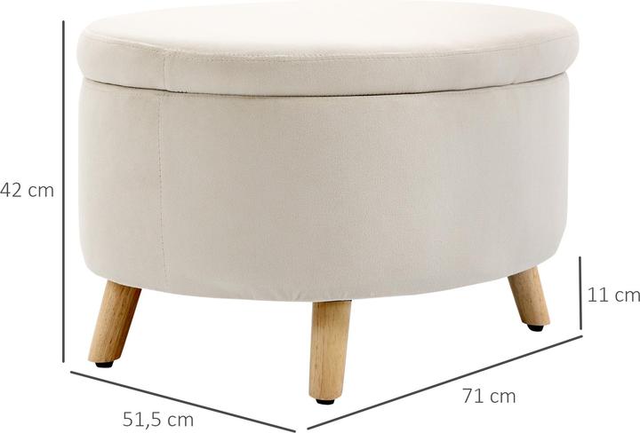 Image du produit Homcom Sitzbank Polyester, Schaumstoff Beige (51.50 cm)