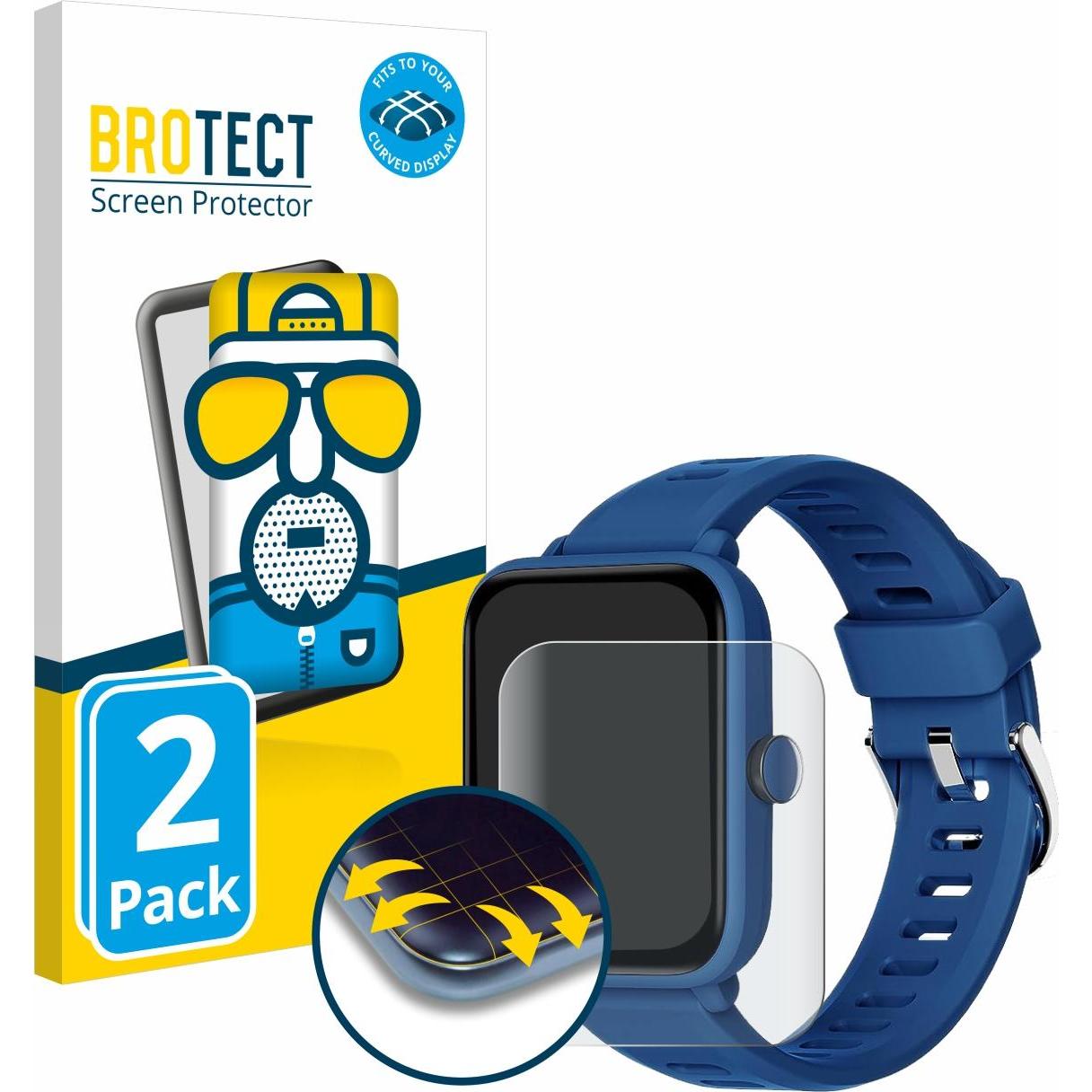 BROTECT Full-Cover Displayschutz Matt, Smartwatch Schutzfolie, Grau