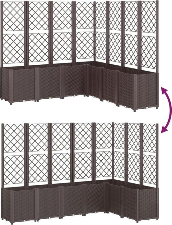 Image du produit vidaXL Bac à plantes avec treillis PP