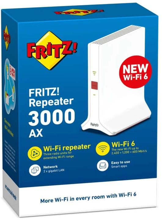 Actual product image AVM FRITZ!Repeater 3000 AX (3600 Mbit/s, 600 Mbit/s)