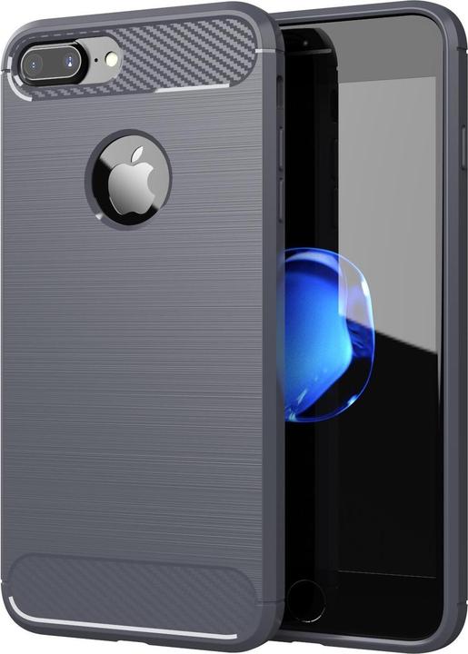Actual product image Cadorabo TPU Ultra Slim carbon stainless steel Combi Cover (Apple iPhone 7 Plus, Apple iPhone 7s Plus)