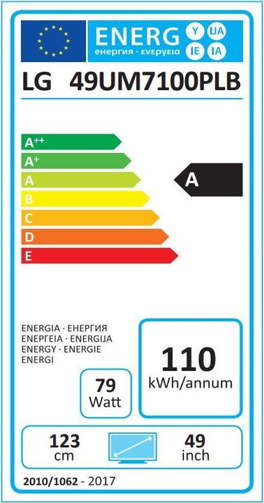 Energie-Label LG 49UM7100 (49", LCD, 4K, 2019)