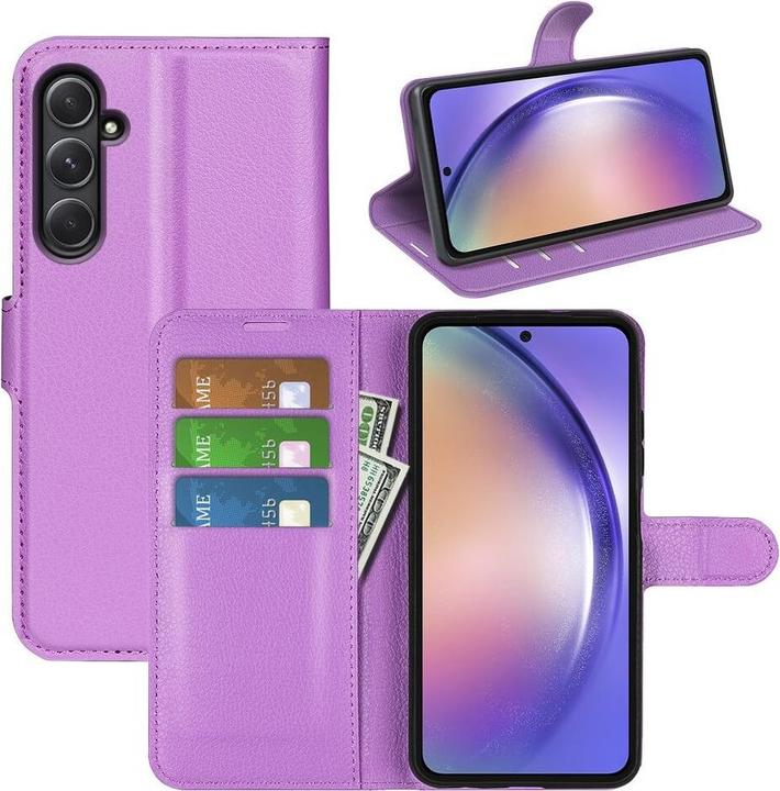 Actual product image Cover-Discount Galaxy A55 - Leather case violet (Samsung Galaxy A55)