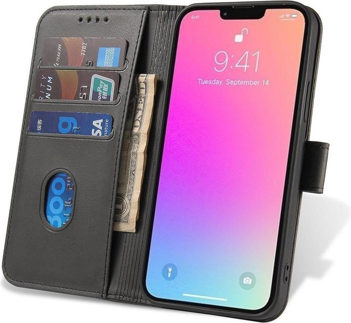 Actual product image Hurtel Magnet Case for Samsung A55 with flap and wallet - black (Samsung Galaxy A55)