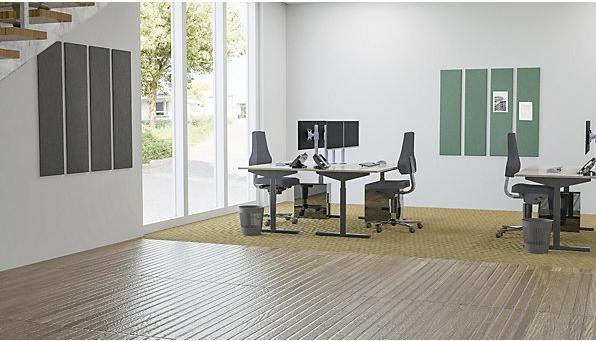 Actual product image eurokraft basic Acoustic wall panel, HxW 1200 x 300 mm, pack of 4, petrol. (30 x 120 cm)