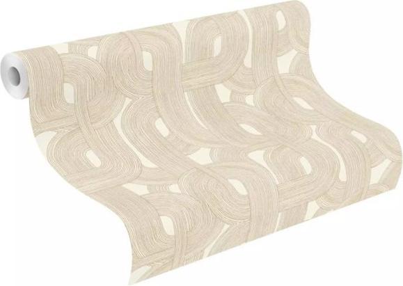 Actual product image Rasch WALLPAPER 868111 GOLD WHITE GEOM