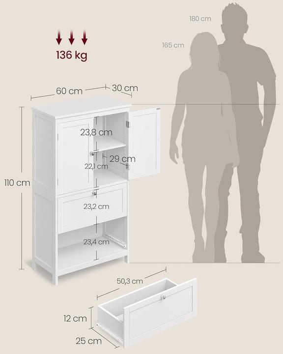 Actual product image Vasagle Liam (60 x 30 x 110 cm)