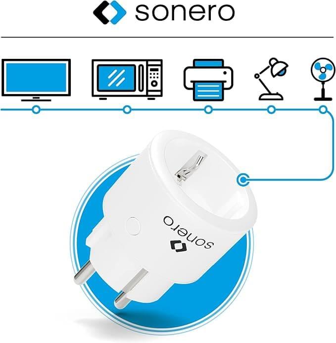 Actual product image Sonero Funksteckdosen-Set S-RCS104, 1 Sender, 4 Empfänger, weiss