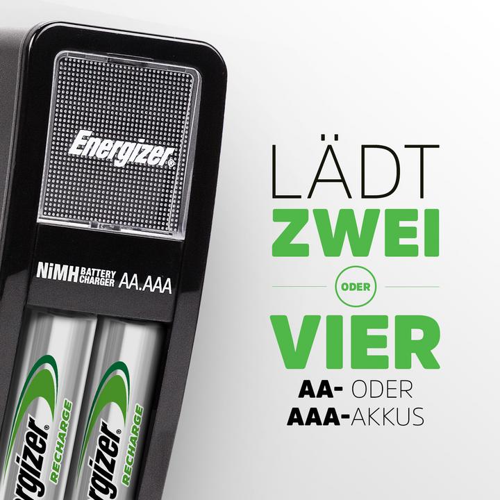 Actual product image Energizer Recharge Mini (2 pcs., AA, 2000 mAh, Battery + charger)