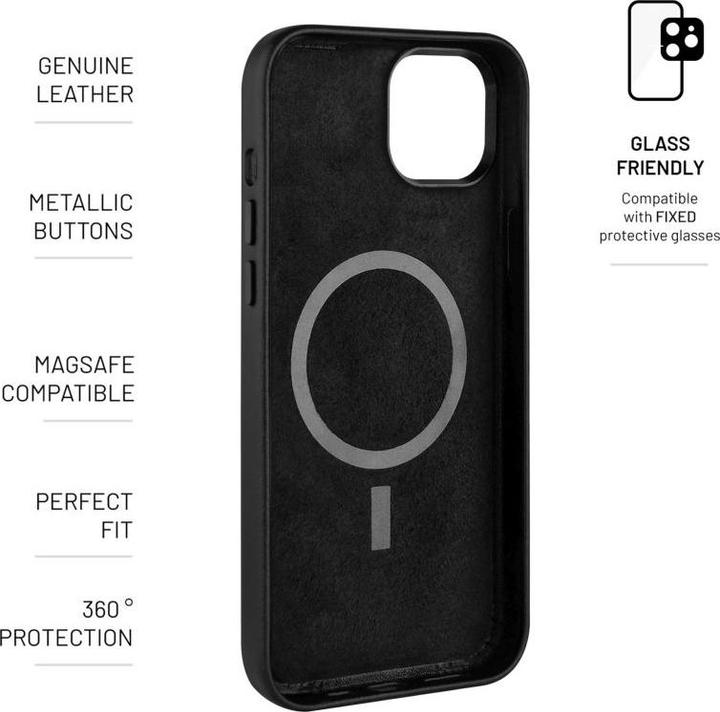 Actual product image Fixed MagLeather for Apple iPhone 15 Plus, black (Apple iPhone 15 Plus)