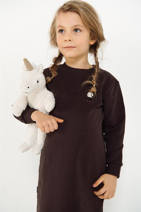 Image du produit Hebe Warmes Sweatshirt-Kleid mit gesticktem Bär (122, 128)