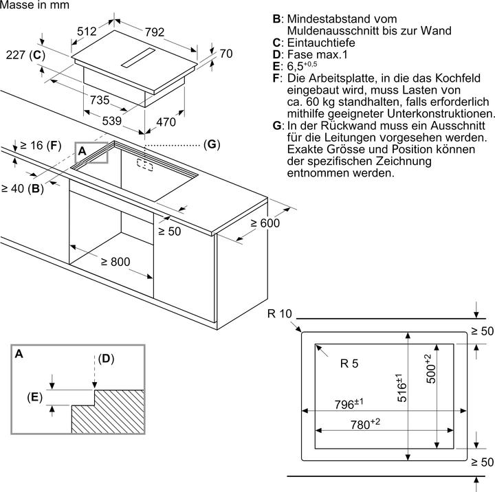 Produktbild Bosch Hausgeräte PVS801B16E (79.20 cm, Glaskeramik Kochfeld, Induktionskochfeld)
