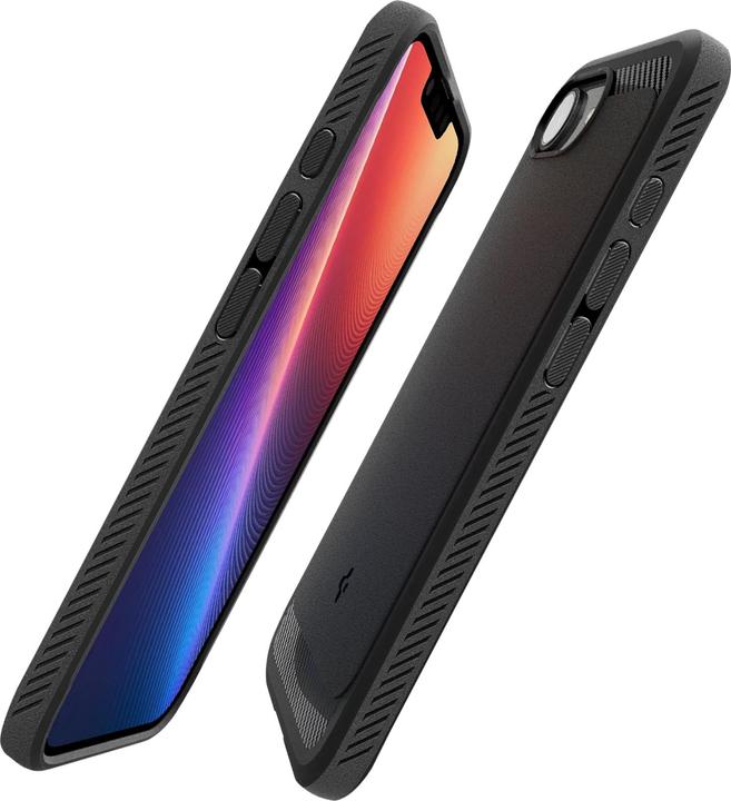 Actual product image Spigen Rugged Armor MagFit TPU Back Cover Schwarz Apple iPhone 16e (Apple iPhone 16e)