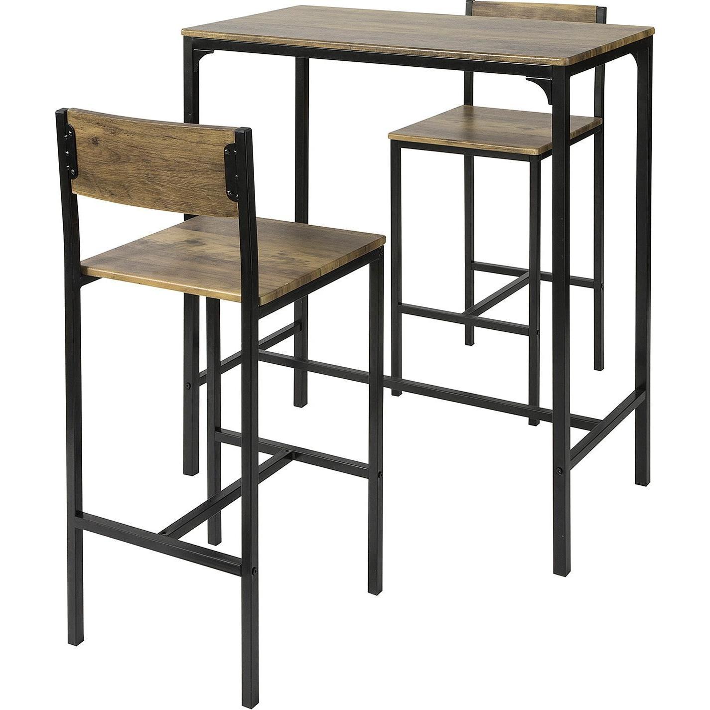 SoBuy, Bartisch, Bartisch mit 2 Hockern (89 x 45 x 100 cm)