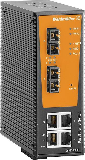 Actual product image Weidmüller IE-SW-AL06LM-4TX-2SC (6 Ports)