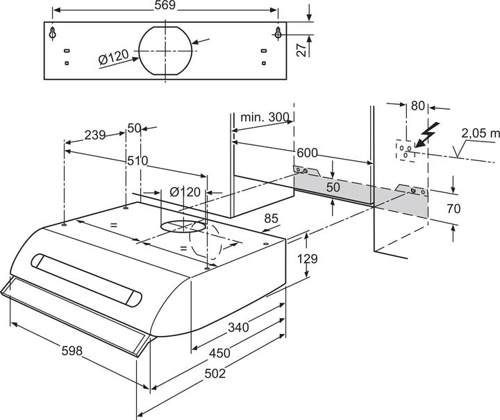Image du produit Electrolux DVK6011WE (Hotte écran plat)