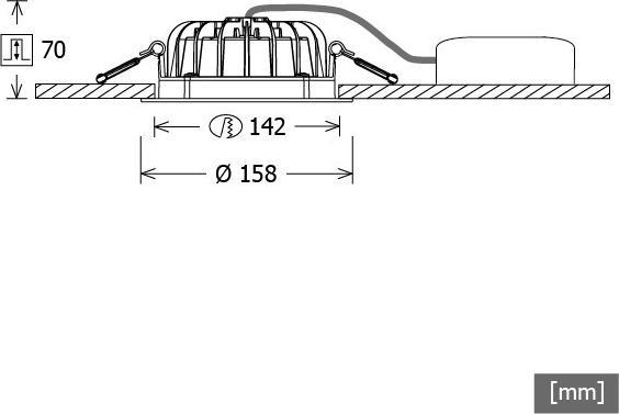 Actual product image LTS LED recessed downlight (1070 lm)