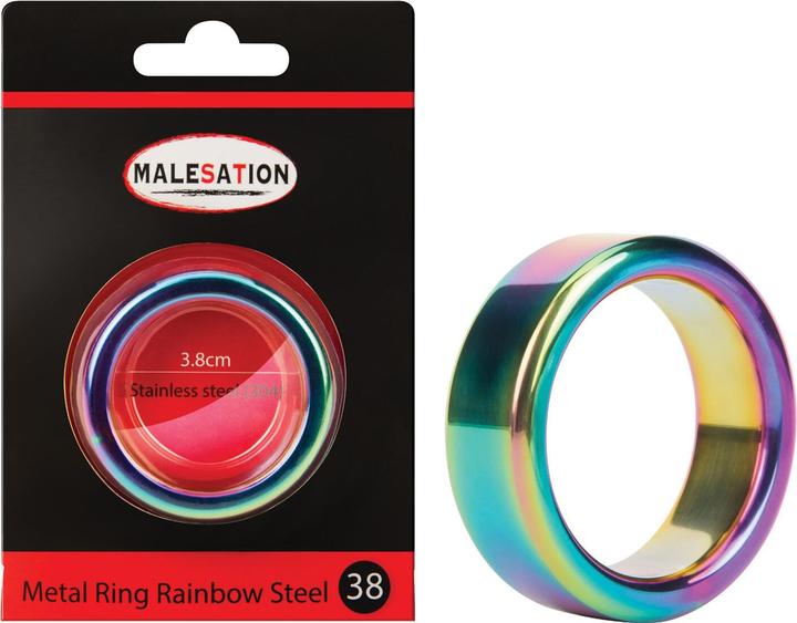 Actual product image Malesation Metal Ring Rainbow Steel 38 (3.80 cm)