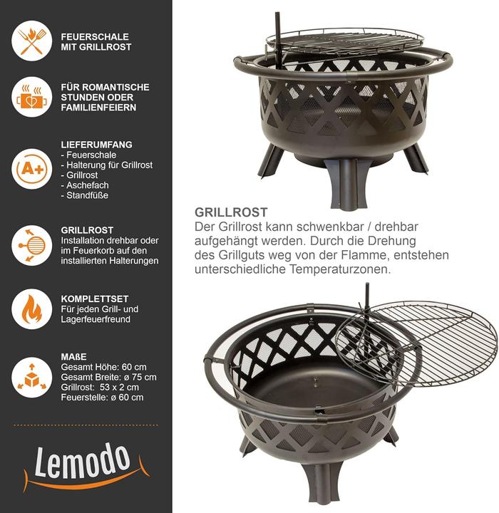 Produktbild Nativ Feuerschale mit Grillrost