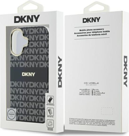 Actual product image DKNY Repeat Pattern Tonal Stripe Backcover (Apple iPhone 16)