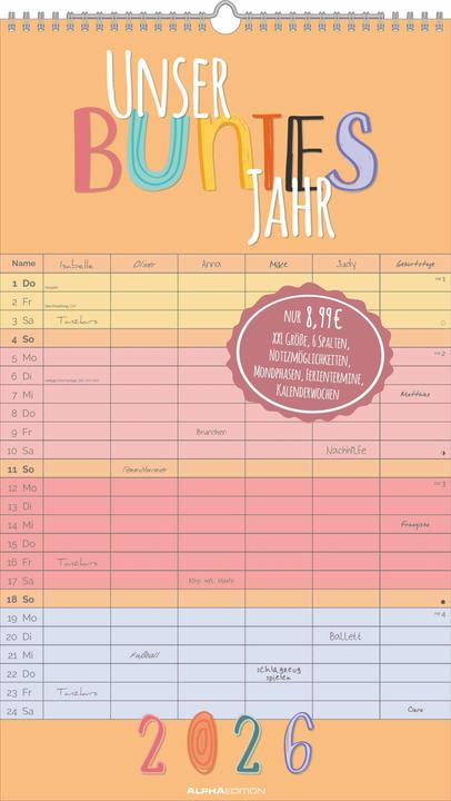 Produktbild UnserbuntesJahr2026Familienplaner-Familien-Timer26x45cm-Offset-Papier (26 x 45 cm)