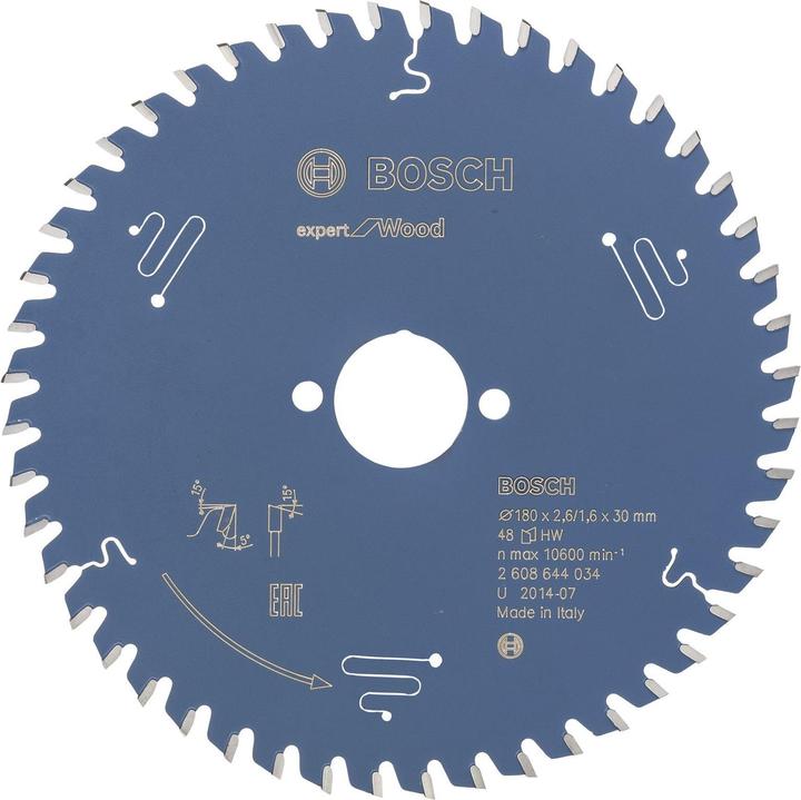 Produktbild Bosch Professional Zubehör Kreissägeblatt Expert for Wood, 180 x 30 x 2,6 mm, 48